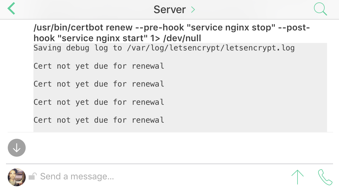 Cron output in Matrix